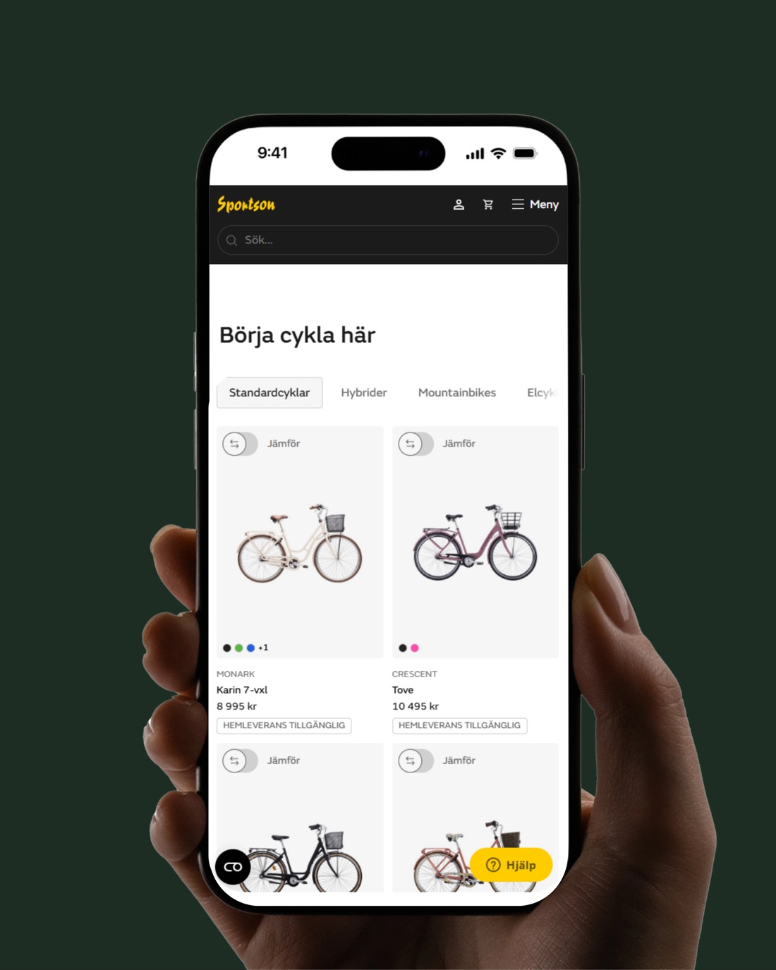 Sportsons butik i mobilen — Börja cykla här