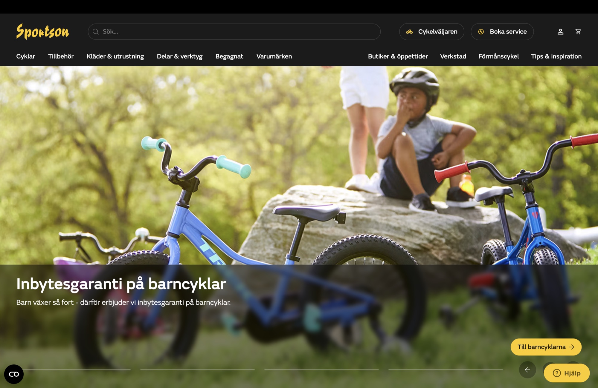 Sportsons e-handel i produktion — kampanjyta och sortiment